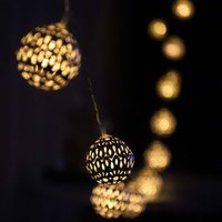 Marokkanische Lichterkette, batteriebetrieben, 20 silberne Metallkugellichter mit Innendekoration, Hochzeitsfeier, Weihnachten, drinnen, draußen, 3 m von MINKUROW
