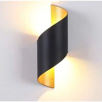 10 w LED-Wandleuchte Up & Down Innen-/Außenbeleuchtung IP65 Wasserdichte Wandleuchte Schwarz Gold Warmweißes Licht 3000 k Garten Aluminium von MINKUROW