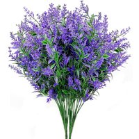 Minkurow - 4 Bündel Lila Lavendel Künstlich Künstliche Blumen Wie Echt uv Beständige Kunstblumen für Außen Künstliche Pflanzen Wetterfest für von MINKUROW