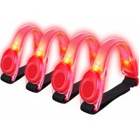 Minkurow - 4 Stück LED-Armbänder, reflektierende LED-Armbänder, Lichtstreifen, Reflektor, Kinder-Sicherheits-Nachtlicht für Laufen, Joggen, Gassi von MINKUROW