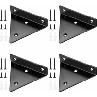 4 Stück schwebende Regalhalterungen, unsichtbare dreieckige Wandregalhalterungen, Wandregalhalterung aus Metall für Regal schwarz 100 × 80 mm von MINKUROW
