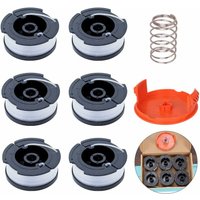 6pcs Black+Decker Nylon-Rasenmäher-Ersatzspule für Kantenschneider-Freischneider Fadenspule mit Spulenabdeckungen und Federn für Black und Decker von MINKUROW