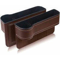 Auto Aufbewahrungsbox, 2 Stück Universal Autositz Gap Organizer Konsole Seitentasche Leder Sitz Gap Aufbewahrungsbox für Brieftasche Telefon Münzen von MINKUROW