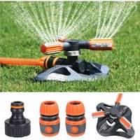 Automatischer Sprinkler, Gartensprinkler Automatische Rasenbewässerung 3 Düsen Rasensprinkler, 360° drehbares Bewässerungssystem von MINKUROW