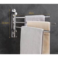 Badezimmer-Handtuchhalter mit 3 Stangen 180 ° drehbarer Handtuchhalter Sus304 Edelstahl 32 cm Wandmontierter Handtuchhalter für von MINKUROW