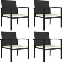 VidaXL Garten-Essstühle 4 Stk. Poly Rattan Schwarz von MINKUROW