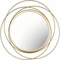Minkurow - Goldener unregelmäßiger runder Spiegel für Badezimmer, geometrischer runder Spiegel für die Wandmontage, 14 Zoll moderner runder Spiegel von MINKUROW