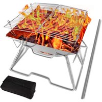 Holzkohlegrills Edelstahl Tragbarer Klappgrill Mit Tragetasche Barbecue Grill Bbq Holzkohle Für Gartengrill Camping Reisen Festival - Minkurow von MINKUROW