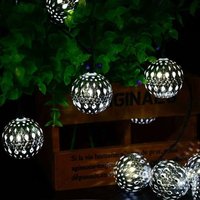 Minkurow - Home Decor Weihnachten LED-Licht 3 m marokkanische hohle Metallkugel 20 LEDs Lichterketten batteriebetrieben für Hochzeit, Urlaub, von MINKUROW