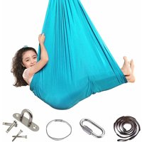 Minkurow - Kinderschaukel-Hängematte, sensorischer Schaukelstuhl, weiche Hängematte mit Bedürfnissen, Outdoor-Yoga, Camping (Sky Blue, 1m) von MINKUROW