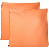 Kissenbezug aus 100 % Baumwolle, 60 x 60 cm, 2er-Pack, rechteckiger Kissenbezug aus 100 % Puro-Baumwolle mit Verschluss – Orange - Minkurow von MINKUROW