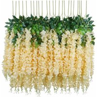 Minkurow - Künstliche Blumen, 24 Stück künstliche gefälschte Glyzinienranken hängende Seidenblumen für Zuhause, Hochzeit, Party, Dekoration (24 von MINKUROW