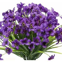 Minkurow - Künstliche Violette Blume, 10 Stück Künstliche Plastikblume, Outdoor UV-beständig Garten Grün Sträucher Pflanzen Indoor Outdoor Hanging von MINKUROW