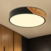 Minkurow - LED-Deckenleuchte, Holz-Deckenleuchte, 18 w, moderne runde Holz-LED-Deckenleuchte, warmes Licht, 3000 k, Deckenleuchte ø 30 x 4 cm, von MINKUROW