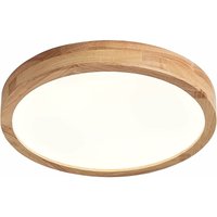 LED-Deckenleuchte aus Holz, 20 w, Kaltweiß, 6000 k, 1600 lm, runde Deckenleuchte aus Holz ø 30 cm, für Wohnzimmer, Küche, Esszimmer, Flur, Zuhause, von MINKUROW