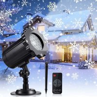 Minkurow - LED-Projektor Weihnachten Schneeflocke Projektor für Innen- und Außenbereich LED-Projektionslampe Schneeeffekt mit kabelloser von MINKUROW