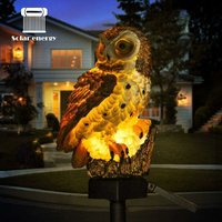 Led Solar Gartenleuchte Flamingo Eule Wasserdichte Außenbeleuchtung Dekoratives Nachtlicht für Haus oder Garten (Braun) - Minkurow von MINKUROW