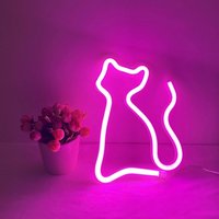 Leuchtreklamen in Katzenform, LED-Neonlicht, dekorative Kunst, Wanddekoration, Katze, Rosa - Minkurow von MINKUROW