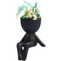 Minkurow - Outdoor Vase Humanoid Kunstharz Blumentopf Trockenblumen Gartendekoration Vintage Vase Gesicht Skulptur Blumentopf Büro Home Decor von MINKUROW