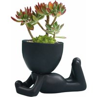 Minkurow - Outdoor Vase Humanoid Kunstharz Blumentopf Trockenblumen Gartendekoration Vintage Vase Gesicht Skulptur Blumentopf Büro Home Decor von MINKUROW