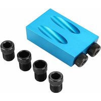 Minkurow - Pocket Jig Kit 15°-Winkel-Holzbearbeitungsführung Schrägbohrlochpositionierer 6/8/10 mm Blau von MINKUROW