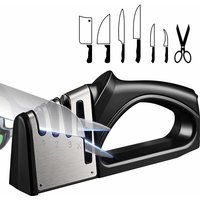 Professioneller Messerschärfer, 4 in 1 Messerschärfer, manuelle Messerschärfer mit rutschfester Basis für Küchenmesser, Scheren - Minkurow von MINKUROW