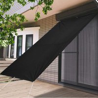 Rechteckiges Sonnensegel, 2 x 5 m, wasserdichter Sonnenschutz, robustes Schattentuch für Balkon, ohne Bohren von Löchern, UV-beständig, Schwarz von MINKUROW