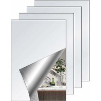Minkurow - Selbstklebender Wandspiegel, selbstklebender Spiegel, 4 Stück selbstklebender Wandspiegel, rahmenloser Spiegel, 20 x 30 cm von MINKUROW