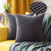 Set mit 2 Ananas-Granulat-Kissenbezügen, weich, solide, dekorative quadratische Kissenbezüge, Kissen für Sofa, Schlafzimmer, Auto, 45,7 x 45,7 cm, von MINKUROW