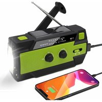 Solar Am/FM/Noaa Radio Handkurbel Radio Tragbares usb Wiederaufladbares Notfall Radio mit 4000 mAh Power Bank, led Taschenlampe (Grün) - Minkurow von MINKUROW