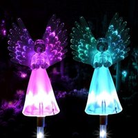 Solar Angel Light, 2 Pack Outdoor Angel Path Stake Lights Colorful Light Wings Lamps Garden Ornaments Dekorative Beleuchtung (2 Pack) - Minkurow von MINKUROW