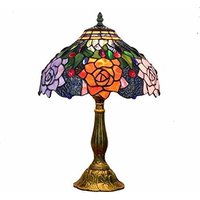 Minkurow - Tischlampe mit Schirm, Buntglas, Retro-Hochzeitsgeschenke, einfache und moderne kreative Mode für Schlafzimmer, Wohnzimmer, Büro, von MINKUROW