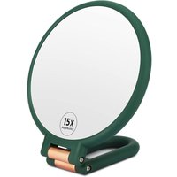 Minkurow - Tragbarer Spiegel, doppelseitiger Kosmetikspiegel mit 1x 15-facher Vergrößerung, professioneller Reisespiegel mit tragbarem Ständer und von MINKUROW