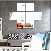 Minkurow - Wandspiegel aus Glas, selbstklebend, quadratisch, dekorativer selbstklebender Spiegel, Heimdekoration für Schlafzimmer, Wohnzimmer, Tür von MINKUROW