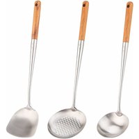 Minkurow - Wok-Pfannenwender und Schöpfkelle – 43,2 cm – Wok-Pfannenwender aus 304 Edelstahl. von MINKUROW
