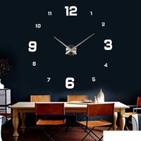 Diy Wanduhr, diy Modern Mute Large Wall Clock 3D Sticker Home Office Decor Gift (Größe 90cm-1.8m Selbstanpassende Größe) (Silber) - Minkurow von MINKUROW