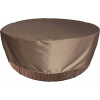 Runde Whirlpool-Abdeckung, runde Gartentisch-Abdeckung mit Gummizug für Badewannenmöbel im Freien, 215 x 70 cm (braun) von MINKUROW