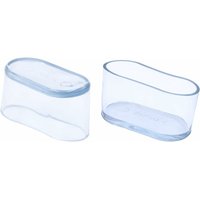 Set mit 52 ovalen Stuhlbeinkappen aus transparentem Weich-PVC für Stuhl- und Tischbeine, 16 x 34 mm (1,6 x 3,4 cm) - Minkurow von MINKUROW