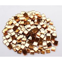 Minkurow - Set mit 560 Buntglas-Mosaikfliesen zum Basteln – 1 cm x 1 cm quadratische Formen – Wohnaccessoires, Teller, Bilderrahmen usw. (goldfarben) von MINKUROW