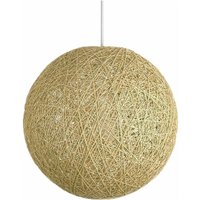 Minkurow - Sisal-Hängelampenschirm, runder Rattan-Kronleuchter, Durchmesser (Beige, 25 cm) von MINKUROW