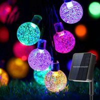 Solar-Garten-Lichterketten, 12 m wasserdichte kugelförmige Lichterketten, 8 Kristallkugelmuster für Hof, Terrasse, Zaun, Weihnachtsbaum, Party von MINKUROW