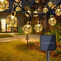 Solar Lichterkette Outdoor - Solar Lichterkette mit 50 led Kugeln Wasserdichte Solar Deko Lampe für Sommergarten, Terrasse, Zelt, Hochzeit (Warmweiß) von MINKUROW