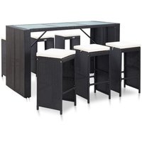 VidaXL 7-tlg. Gartenbar-Set mit Auflagen Poly Rattan Schwarz VidaXL 7-tlg. Gartenbar-Set mit Auflagen Poly Rattan Schwarz von MINKUROW
