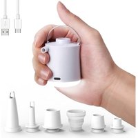 Wiederaufladbarer elektrischer Inflator, tragbare Luftpumpe mit LED-Licht, Inflator/Deflator mit 5 Düsen für aufblasbare Matratze, Schwimmbecken, Wiederaufladbarer elektrischer Inflator, tragbare Luftpumpe mit LED-Licht, Inflator/Deflator mit 5 Düsen für aufblasbare Matratze, Schwimmbecken, von MINKUROW