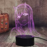 Zero Two Figur Anime Lampe Nachtlicht Manga Led Nachtlicht Multicolor Wechsel usb Batterie Tisch Lampara Kinder Kind Mädchen Zimmer Dekor Licht Manga von MINKUROW