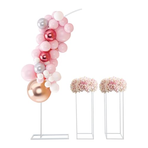 MINRS 2 Stück Blumenständer Metall und 1 Ballon Bogen Ständer Blumenhocker 80 cm Hoch Solider und Robuster Eckiger Deko Pflanzenständer für die Dekoration in Wohnzimmer Schlafzimmer oder Büro Weiß MINRS 2 Stück Blumenständer Metall und 1 Ballon Bogen Ständer Blumenhocker 80 cm Hoch Solider und Robuster Eckiger Deko Pflanzenständer für die Dekoration in Wohnzimmer Schlafzimmer oder Büro Weiß von MINRS