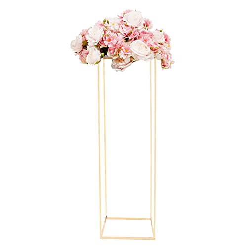 MINRS Blumenständer Metall Pflanzenständer Hoch Blumenhocker 100 cm Hoch Solider und Robuster Eckiger Deko Pflanzenständer für die Dekoration in Wohnzimmer Schlafzimmer oder Büro Gold von MINRS