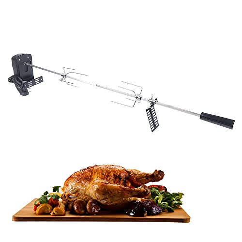 MINRS Drehspieß mit Motor Edelstahl Grillspieß Rotisserie Drehspieß elektrischer Drehspieß mit Fleischklammer Drehspieß für Gasgrill Universal Einsetzbar aus Edelstahl Elektrischer Drehspieß MINRS Drehspieß mit Motor Edelstahl Grillspieß Rotisserie Drehspieß elektrischer Drehspieß mit Fleischklammer Drehspieß für Gasgrill Universal Einsetzbar aus Edelstahl Elektrischer Drehspieß von MINRS