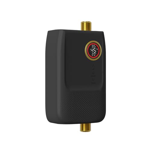 MINRS Durchlauferhitzer 5500W 220V Untertischspeicher Druckfest | Mini Elektronischer Warmwasserbereiter mit Ablesbarer Led-Temperaturanzeige und Fernbedienung zur Untertischmontage [Energieklasse A] von MINRS