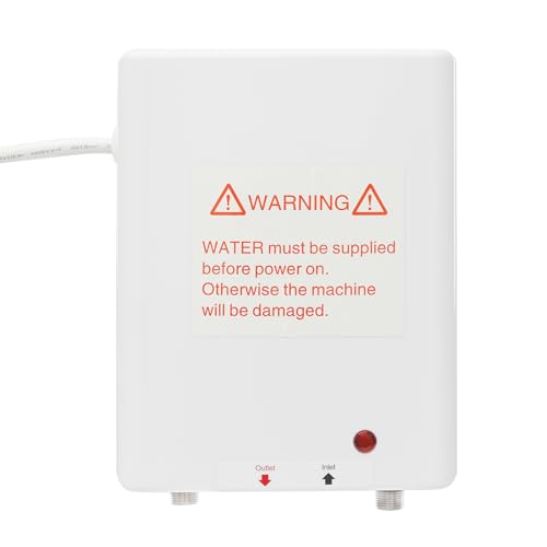 MINRS Elektronischer Durchlauferhitzer 3500W Klein Warmwasserbereiter Durchlauferhitzer 230V mit 3 Sekunden Schnelles Aufheizen und Vier Schutzfunktionen für Küche und Badezimmer Weiß von MINRS